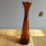Amber glass vase