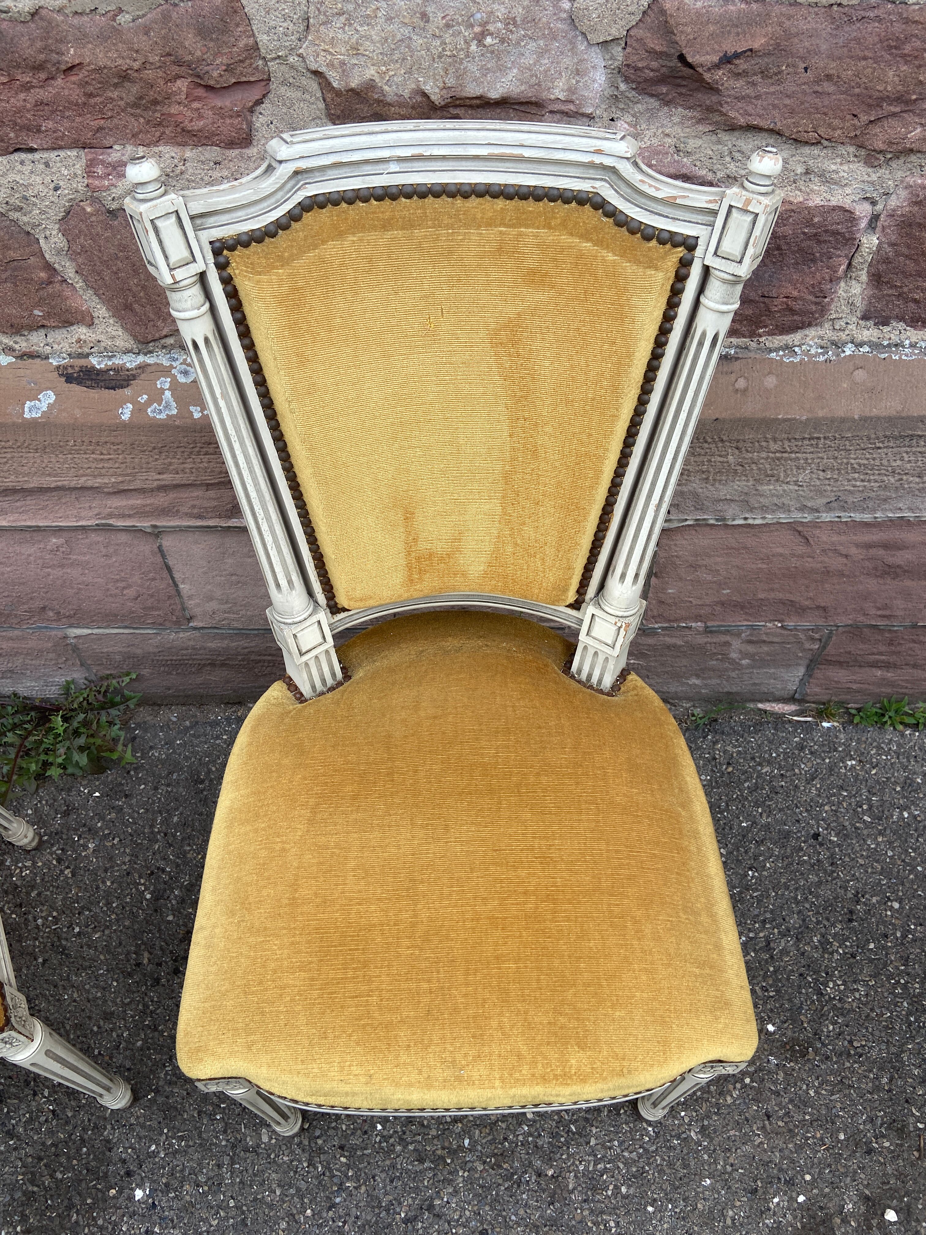 Set of 4 French chairs style Louis XVI vintage 1950 rococo Provence SHABBY CHIC