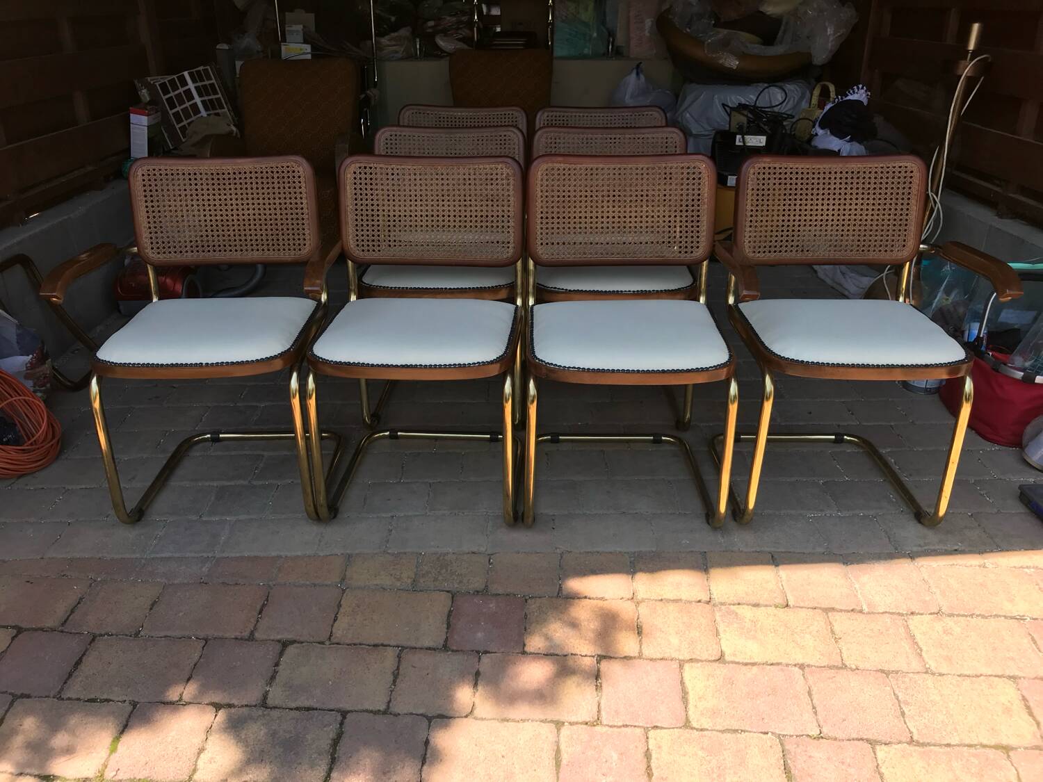 6 chaises cesca Marcel Breuer Italie 1970