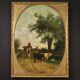 Ancien tableau de paysage italien signé et daté 1881