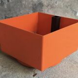 Jardinière à roulettes Grosfillex en plastique orange - vintage 1970