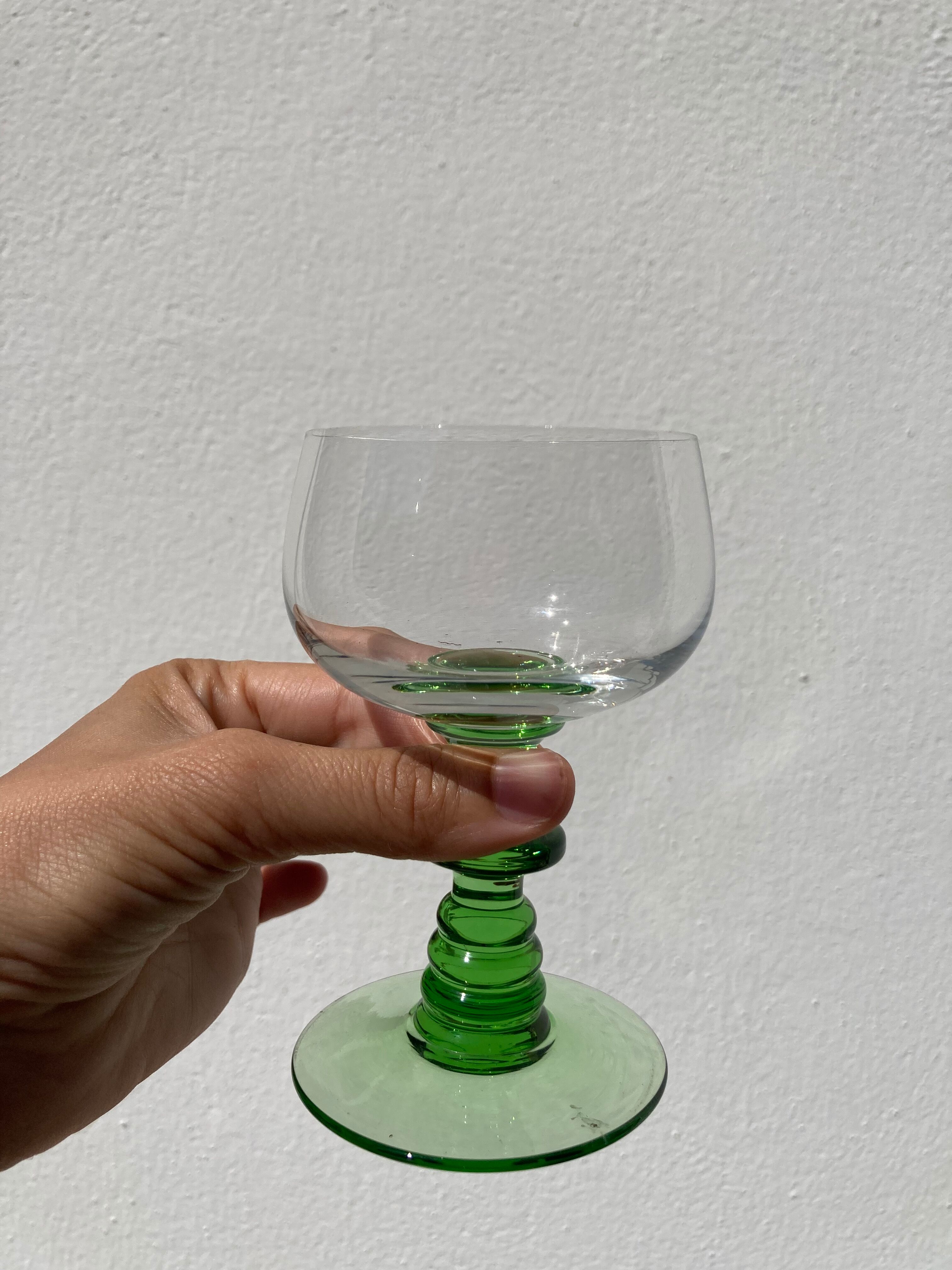 7 Alsatian crystal wine glasses