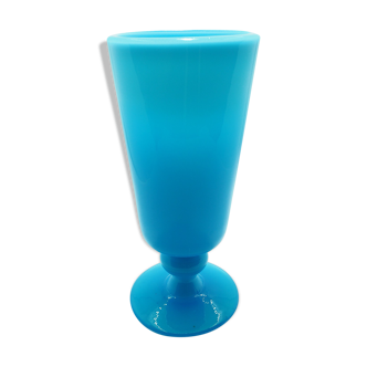 Calice en verre bleu Kosta Boda par Erik Hoglund