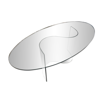 Table a dîner en verre vintage ovale