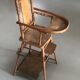Wooden high chair for doll or bather, antique toy