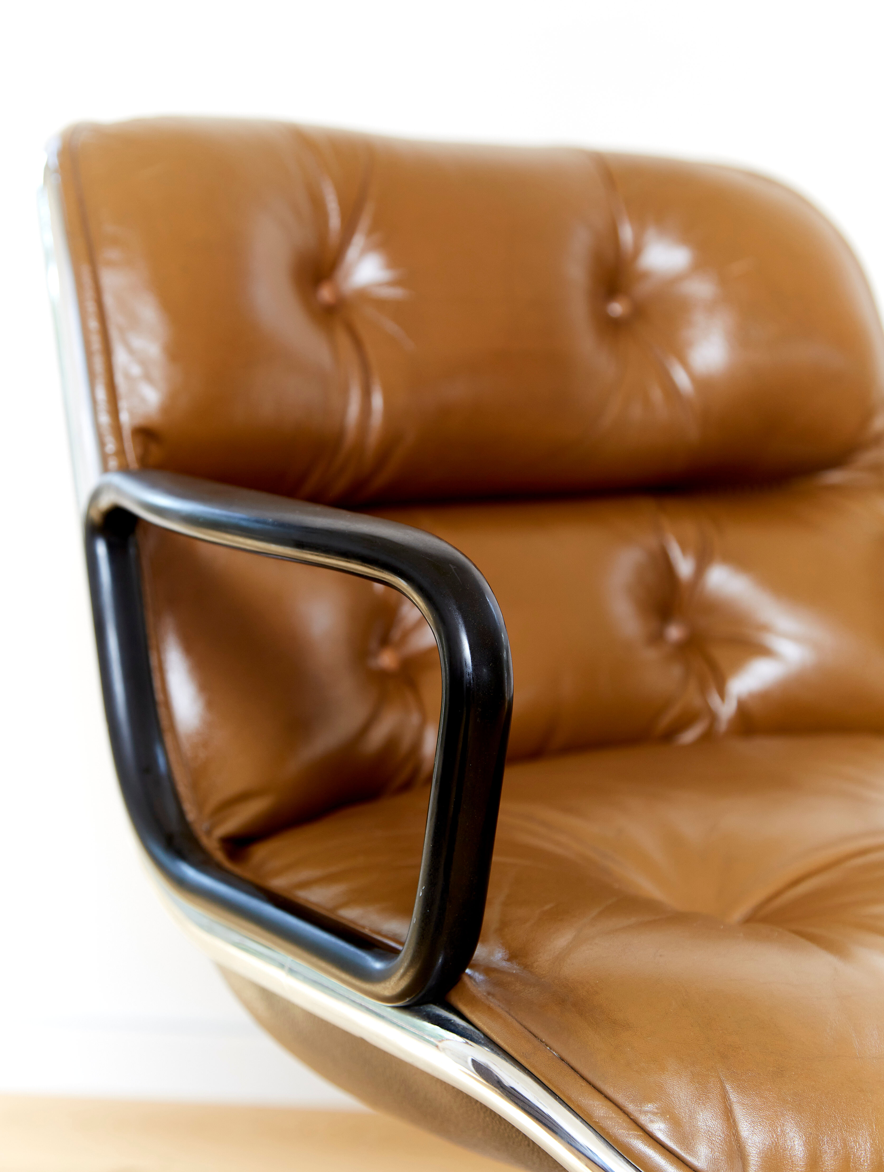 Charles Pollock Leather Executive Chair for Knoll International