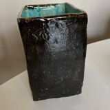 Mid century potter's vase in crystallized enameled earth
