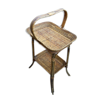 Wicker serving table