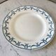 round dish in blue Iron Earth U&C Digoin Sarreguemines model Les Ternes late 19th century