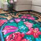 Tapis floral en laine de Moldavie de style bohème - 182×208 cm
