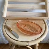 Beurrier coupelle vaches en verre rose France