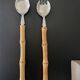 Salad servers with bamboo handles