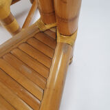 Set of 2 vintage bamboo side chairs, 1970