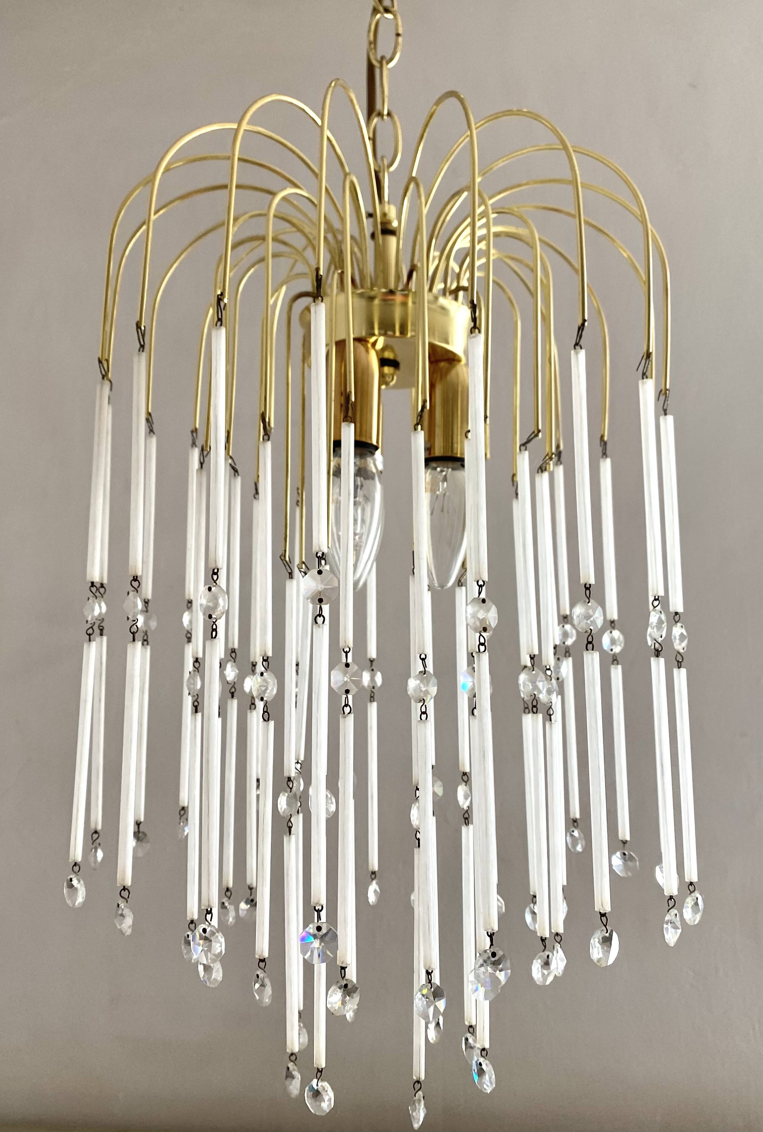 Italian waterfall chandelier, glass beads and tassels
