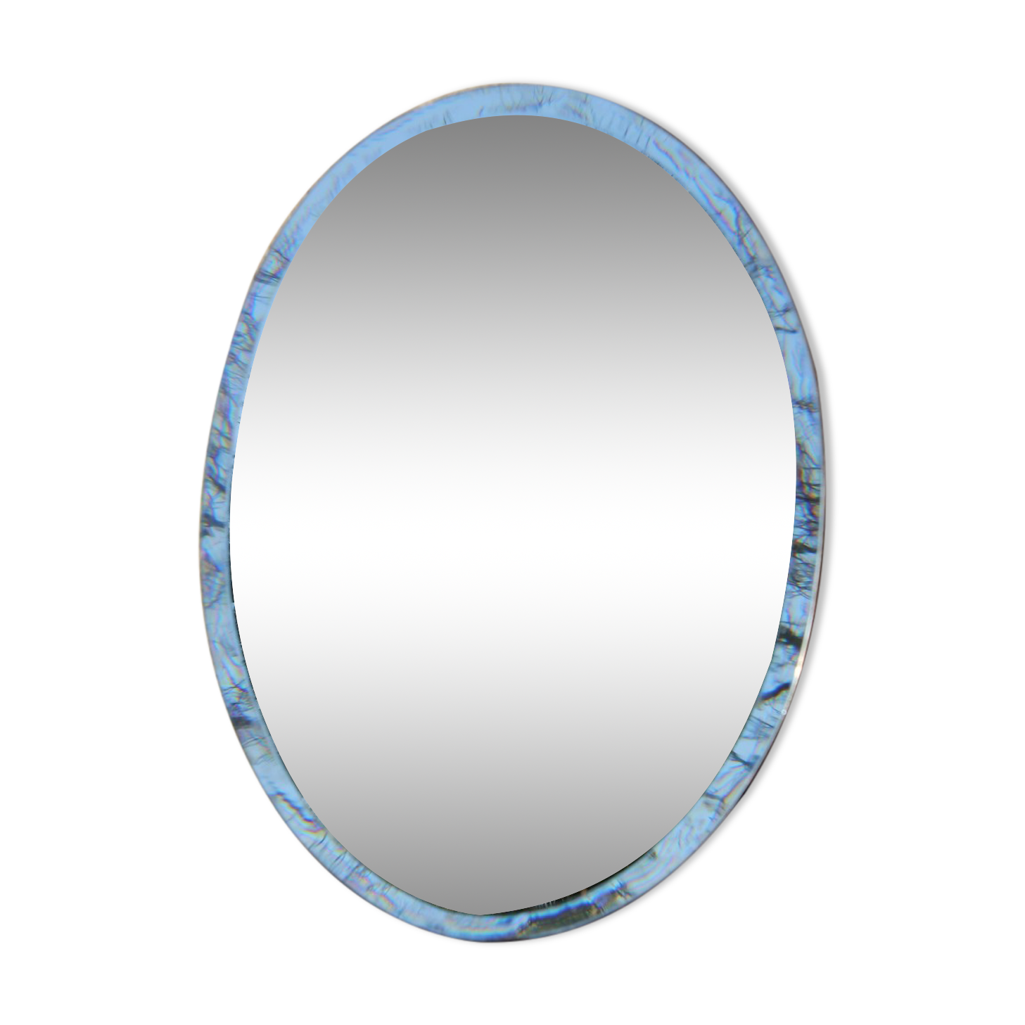 Oval beveled mirror without frame