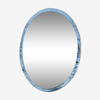 Oval beveled mirror without frame