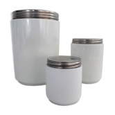 Lot of 3 old jars of laboratory glass color white