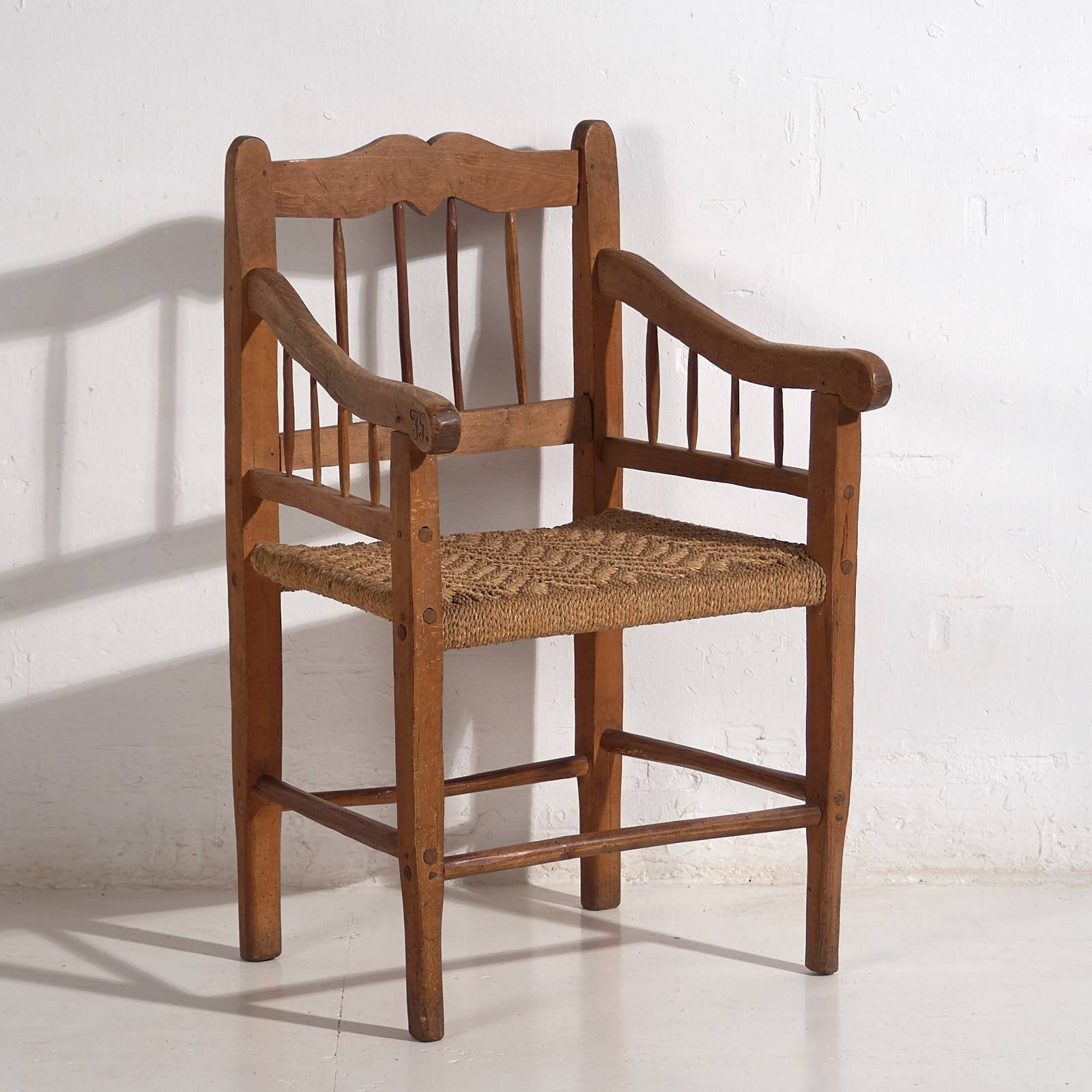 Antique solid wood armchair (c.1940) #4