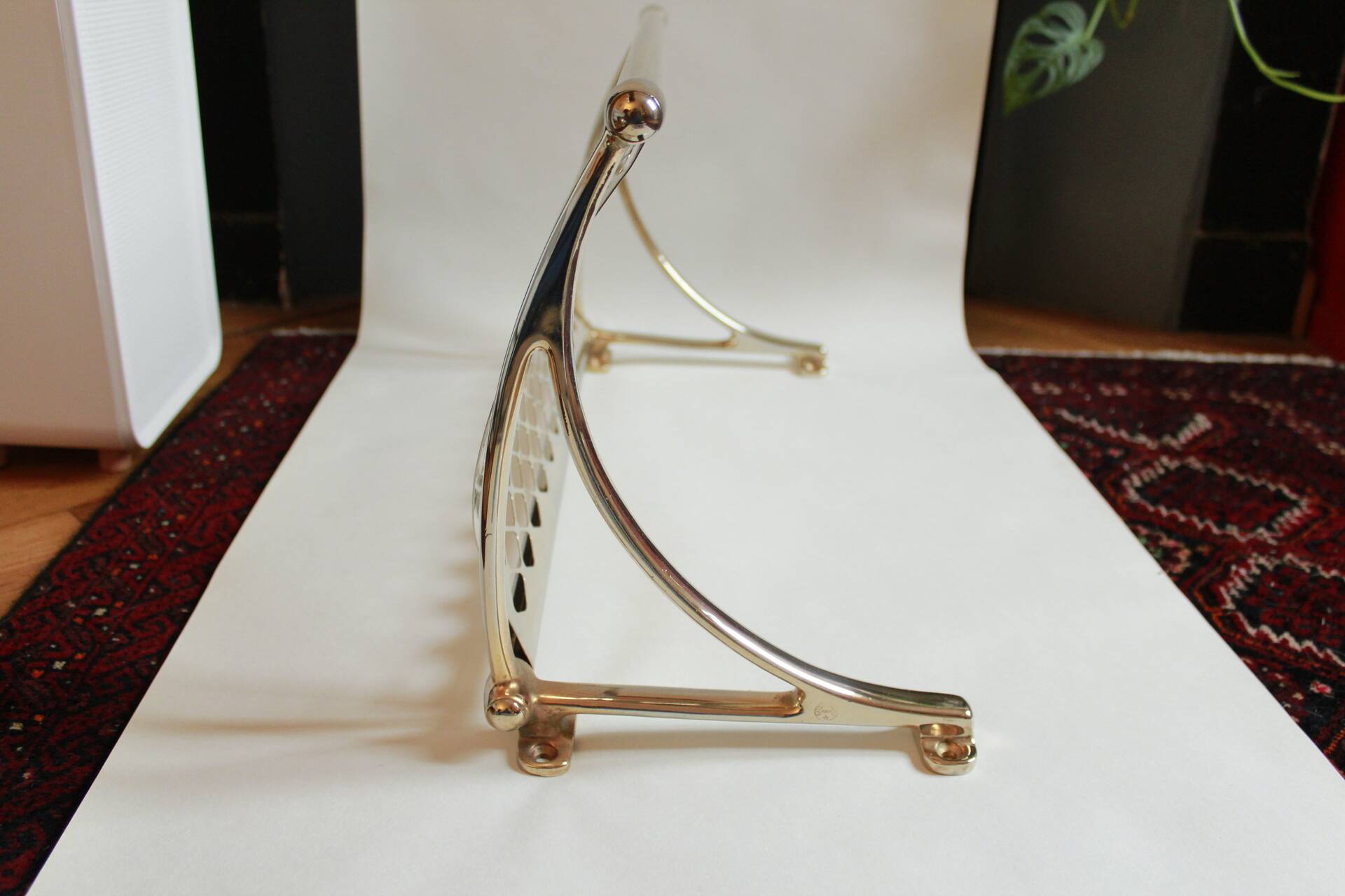 Old brass train luggage rack