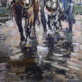 Corsican horses - Oil on canvas - Tony Cardella (1898 - 1976).