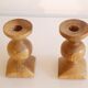 Pair of Scandinavian wooden candle holders 1960