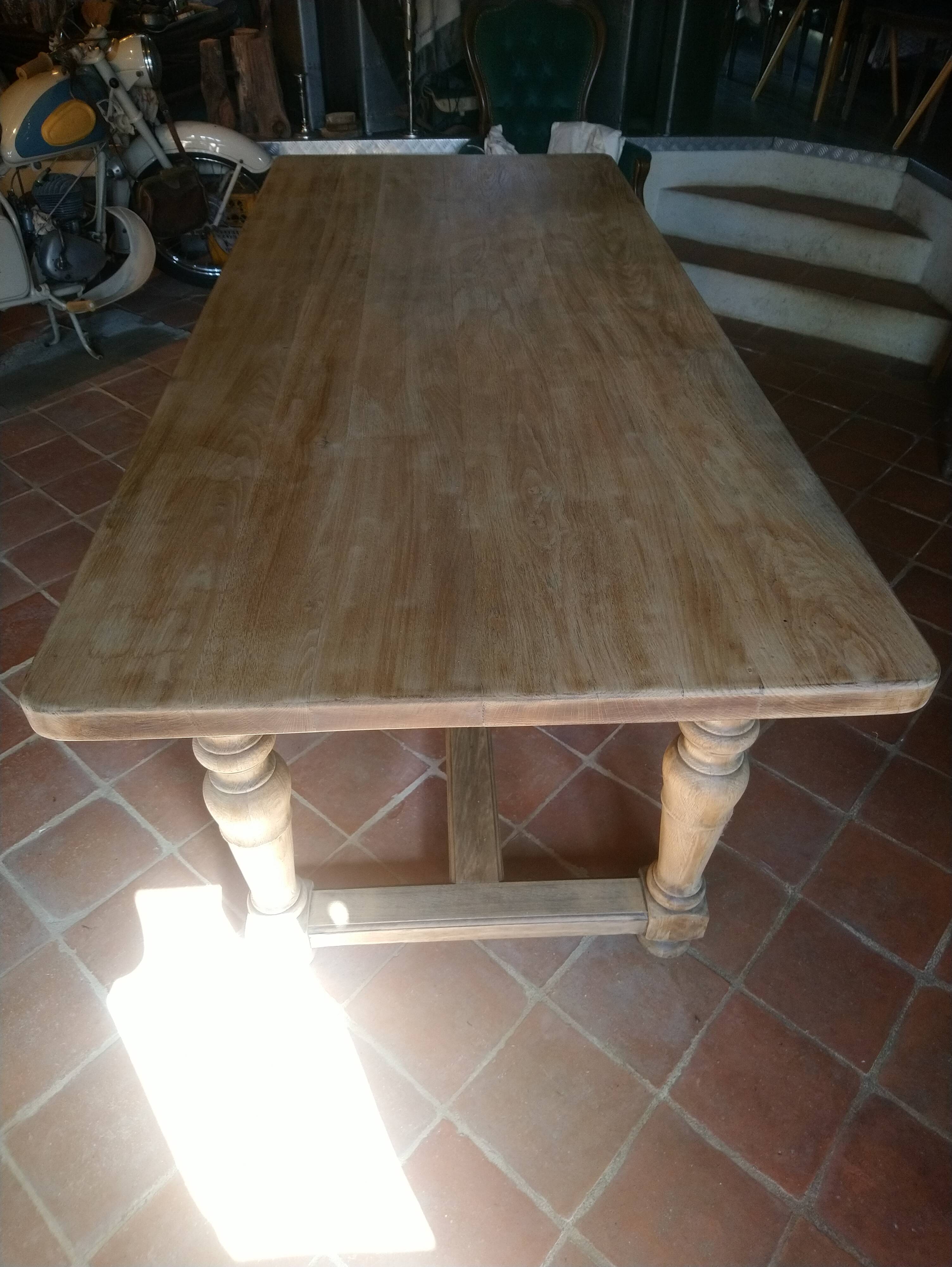 Oak farmhouse table with extensions