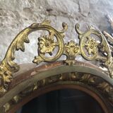 Old wood display and brass ornaments
