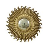 Vintage Sun Mirror Sunburst Mirror Convex Gold Resin 42cm