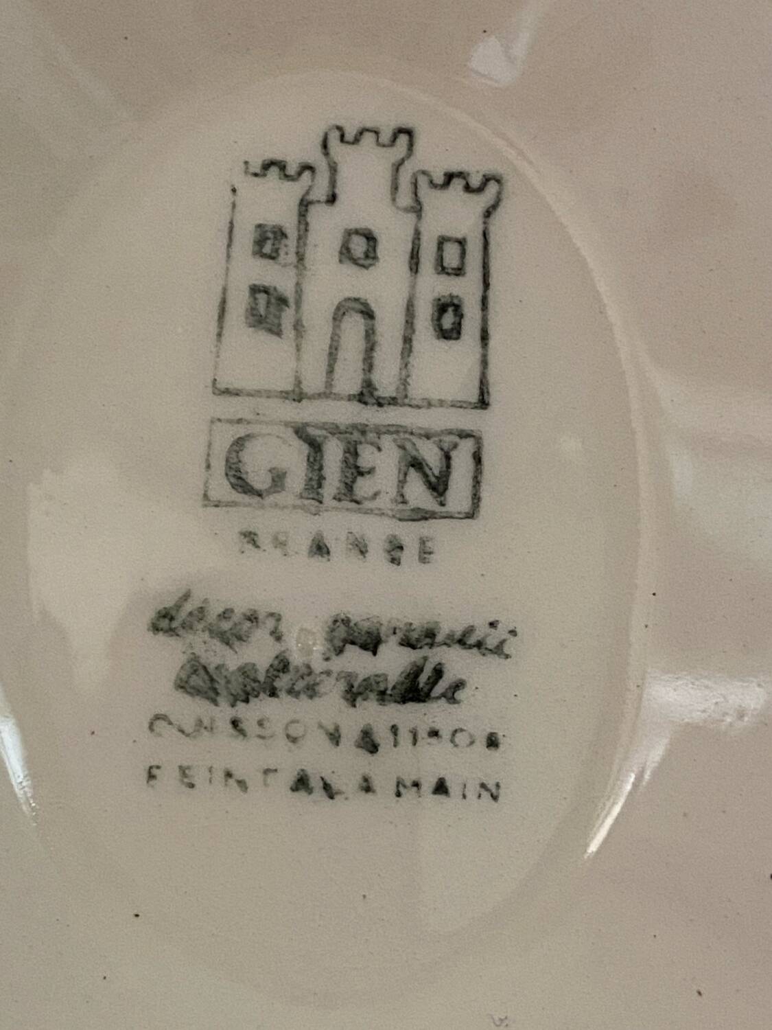 Saucière vintage GIEN décor peint à la main garanti inaltérable !