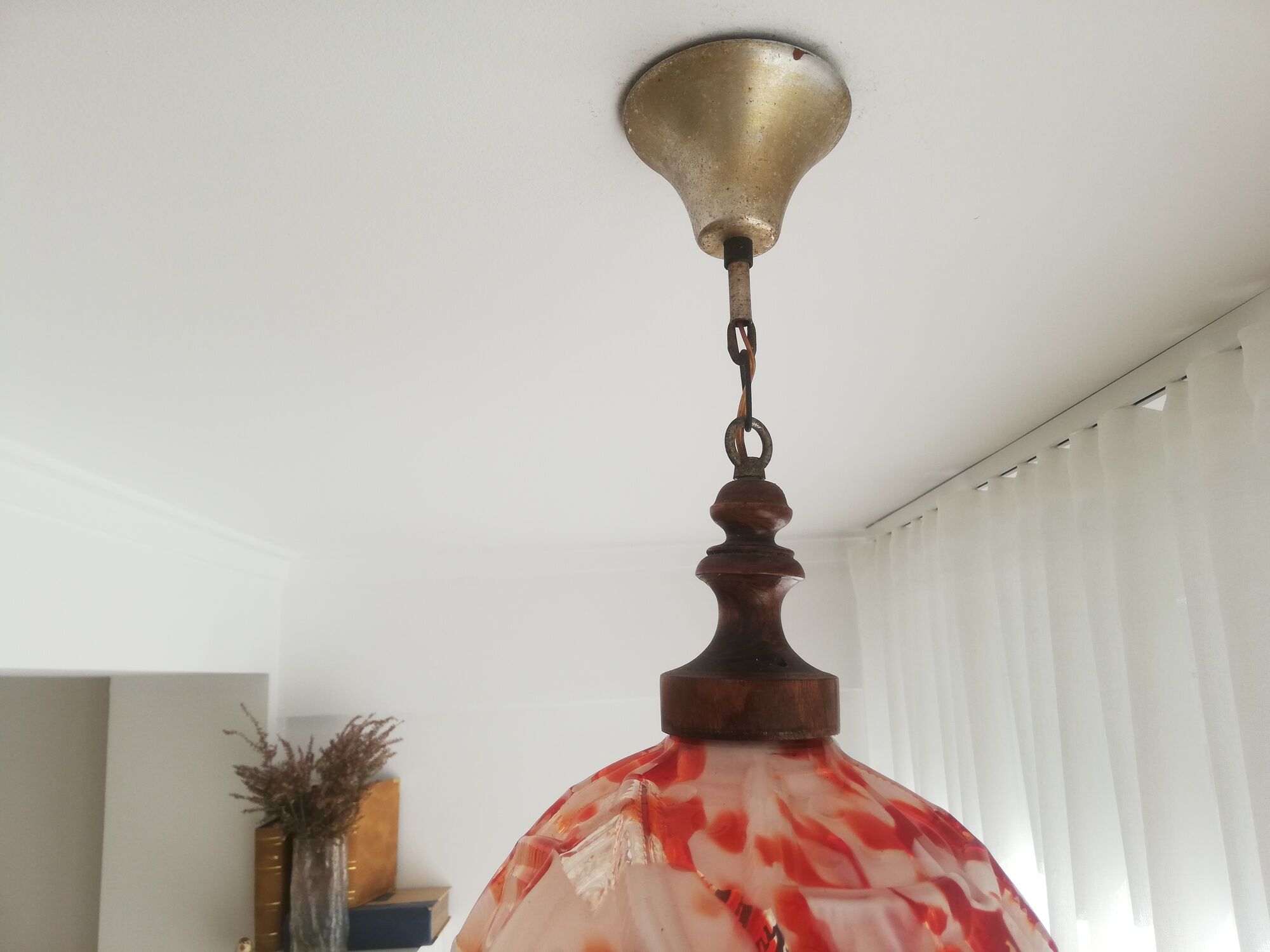 Suspension globe rouge Murano