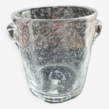 Bubbled glass ice bucket