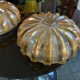 Pair of light fixtures, wall lamps or ceiling lamps 70s