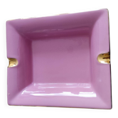 Cendrier vintage fine porcelaine rose et doré