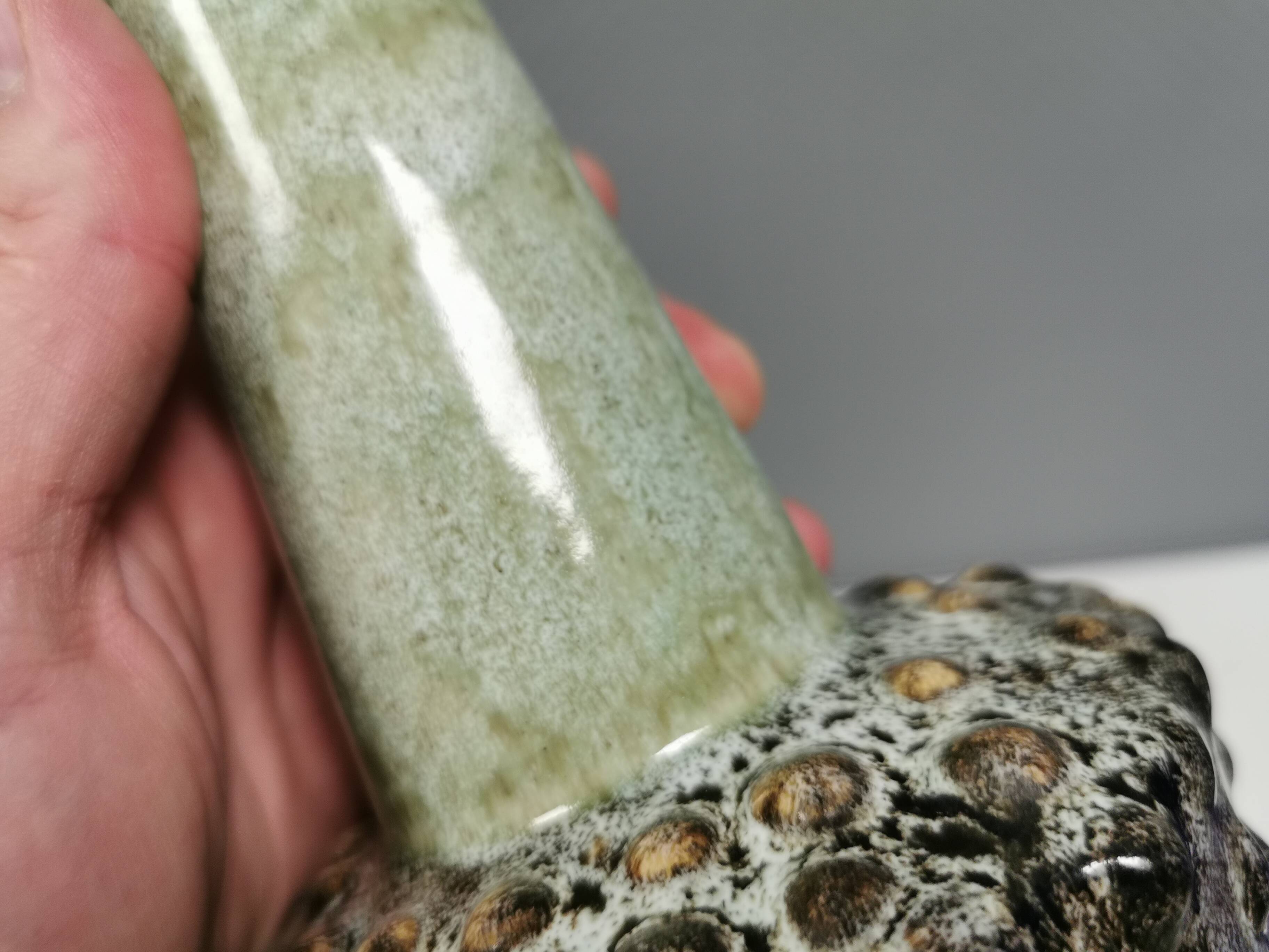 Danish table lamp in ceramic with a beautiful mint green glaze.