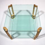 Peter Ghyczy T24 coffee table double glass 70s design 60x60