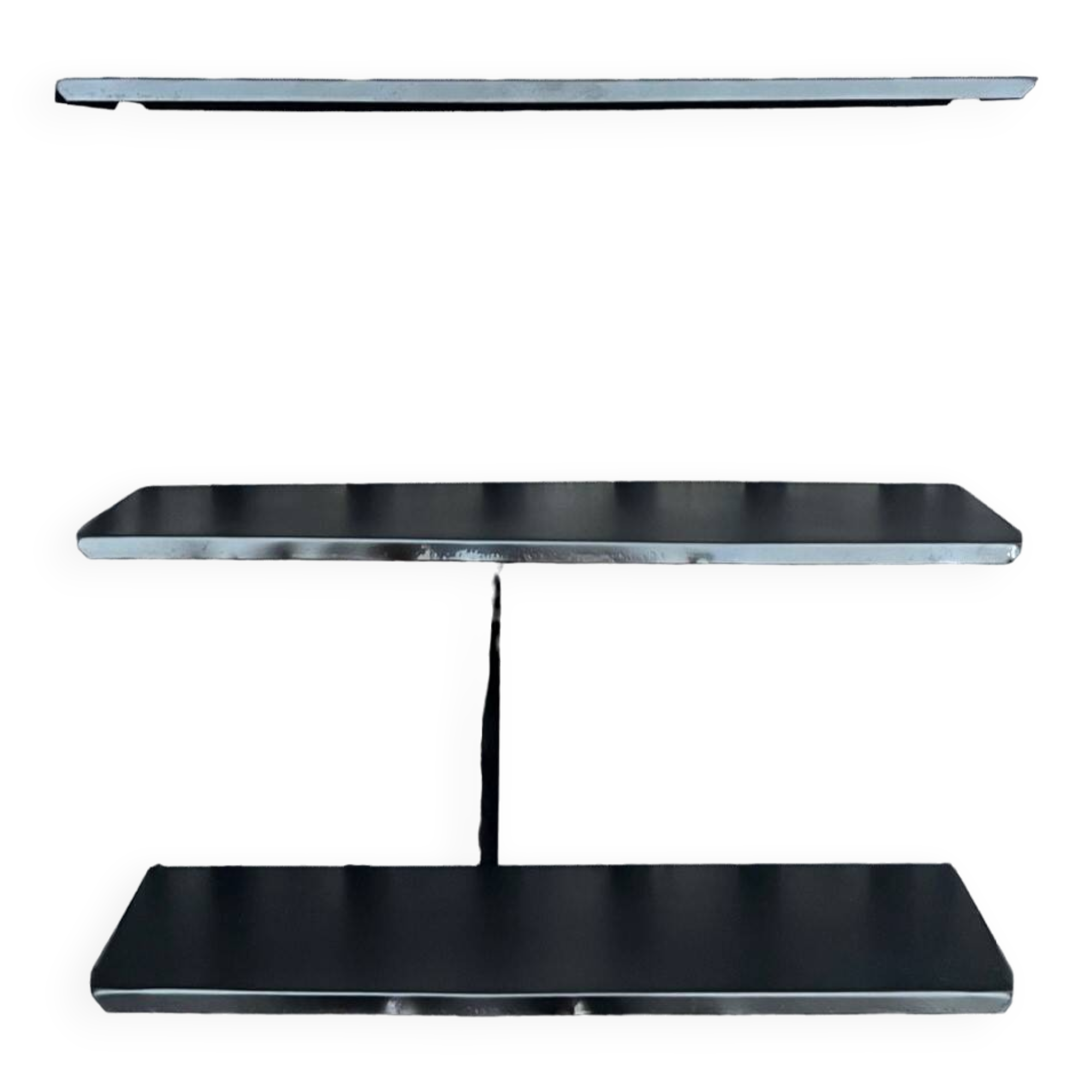 Vintage black metal "string" shelf