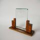 Photo holder in wood and art deco tortoiseshell glass 1930