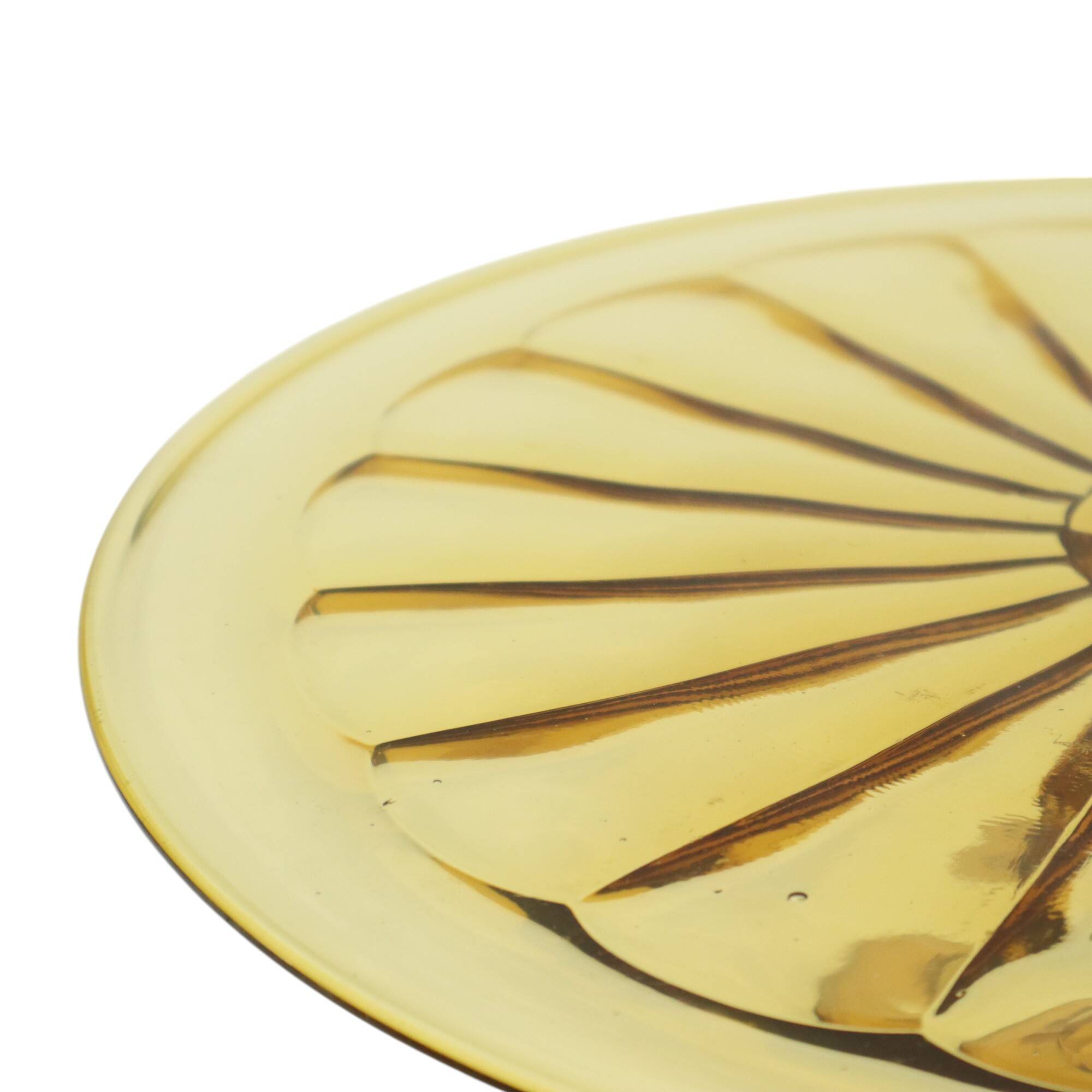 Art Deco Amber Cake Dish Depression Glass Verrerie Scailmont