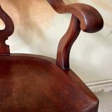 Fauteuil de marin en teck pivotant