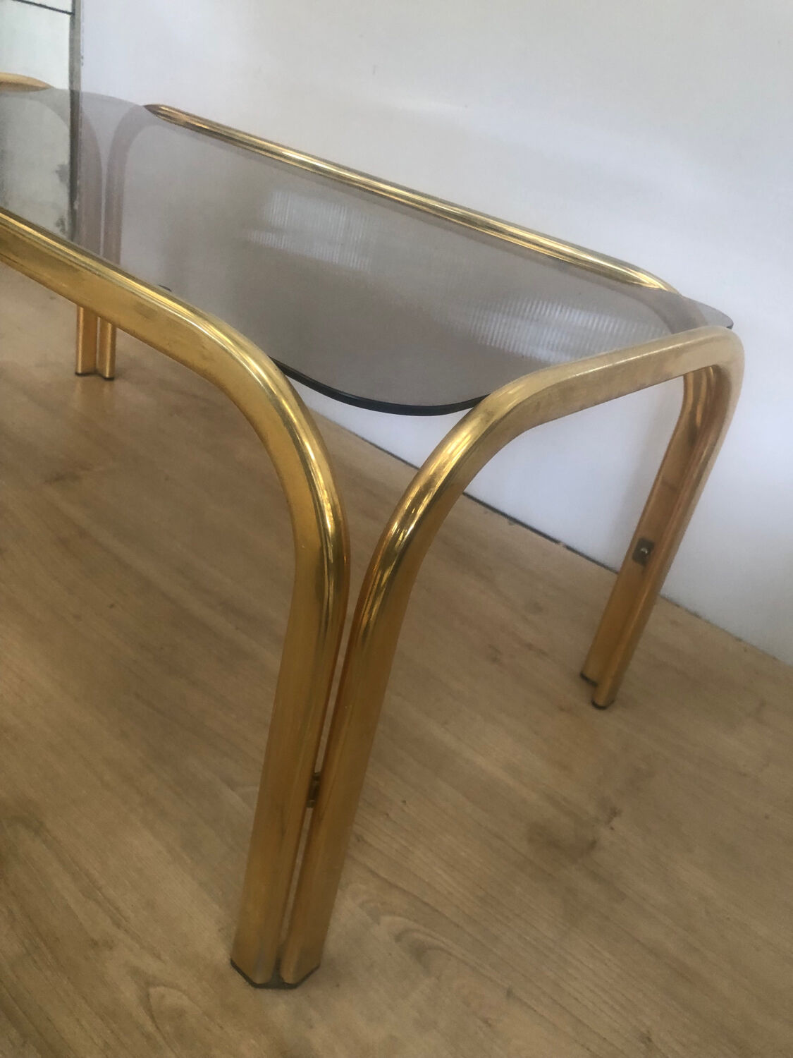 Vintage metal coffee table Italy 1970s