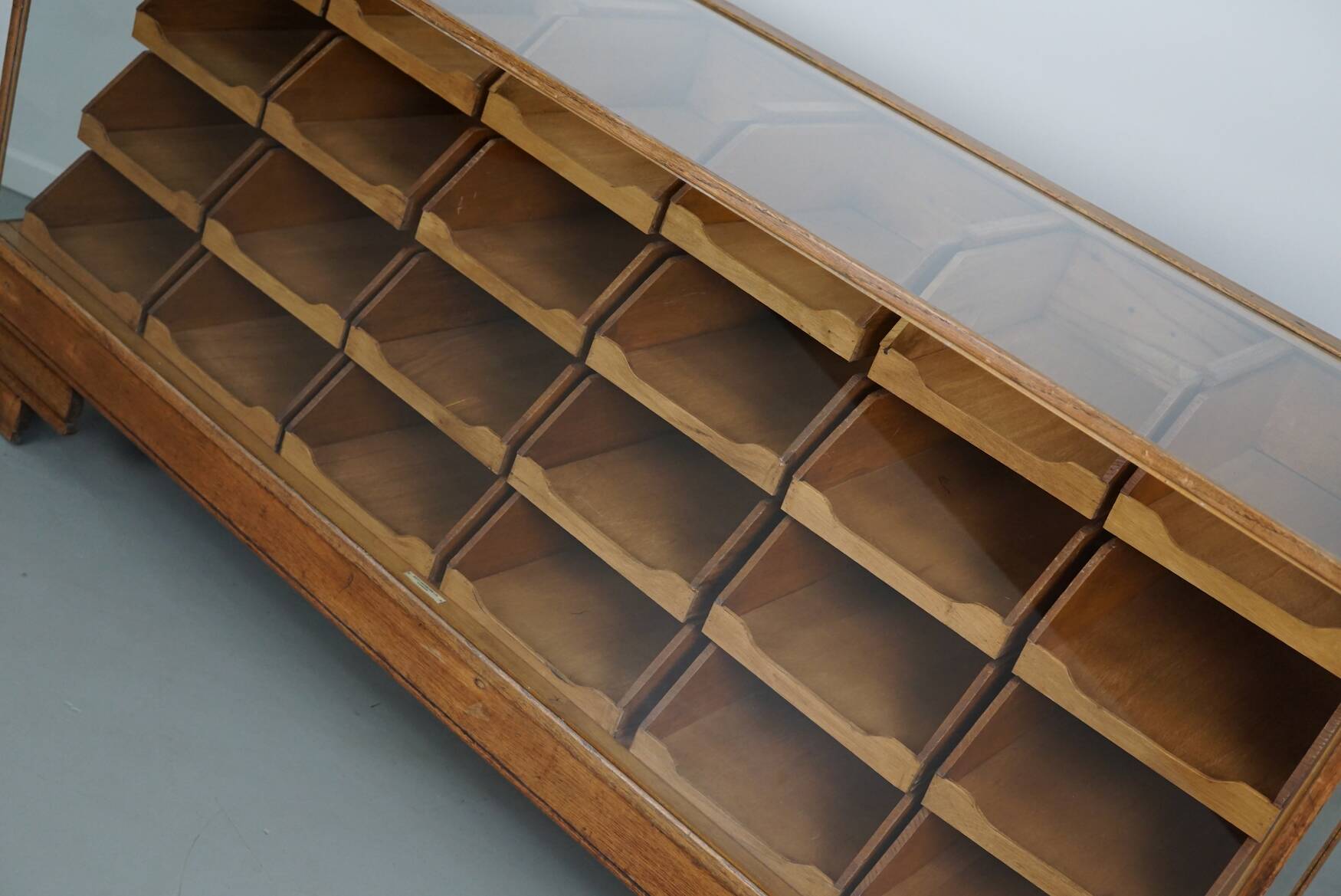 Antique British Oak Haberdashery Cabinet or Shop Counter, 1920/30s