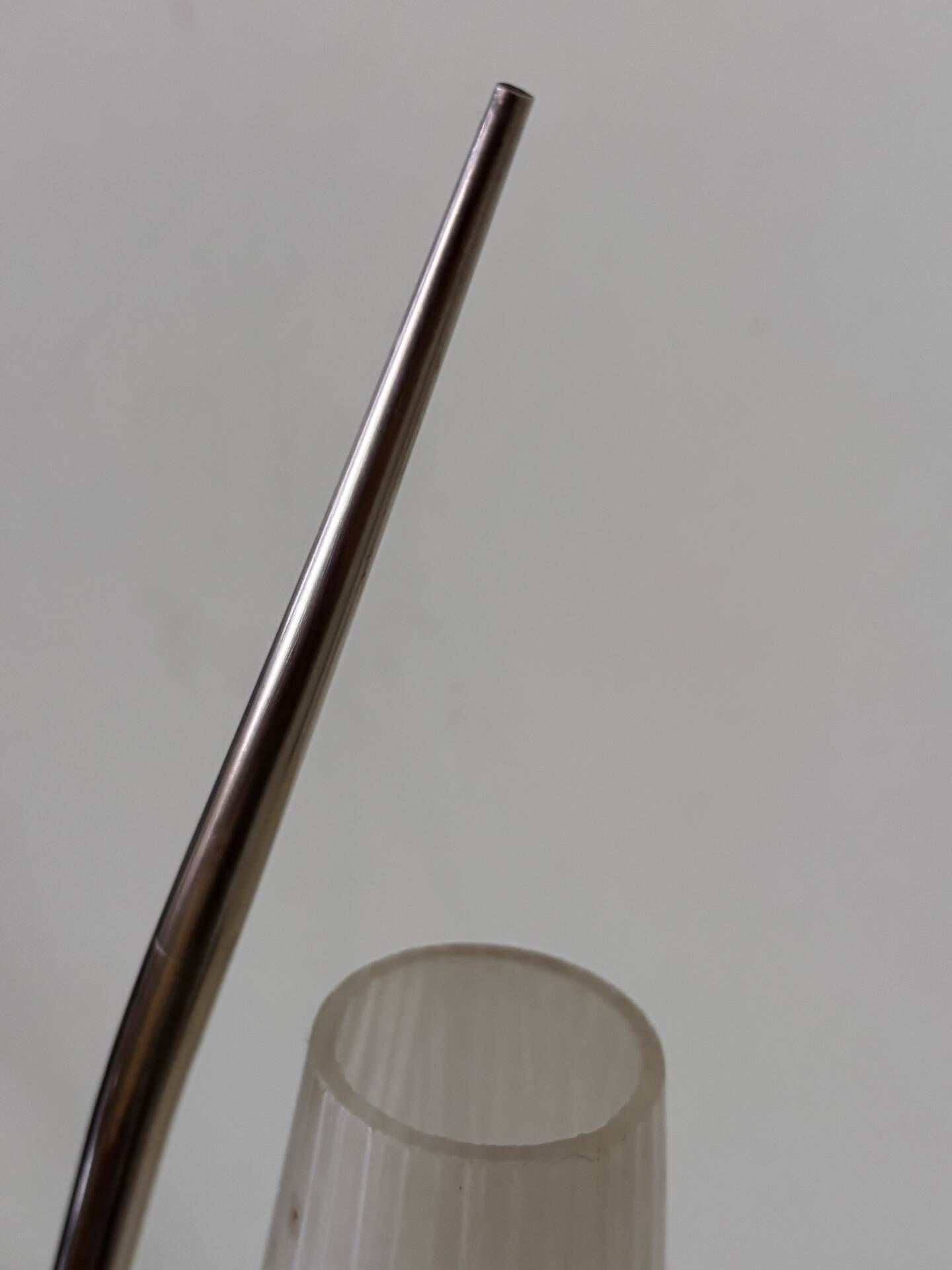 1950s Modernist Floor Lamp with Reading Light, brass and filigree glass.