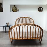 Rattan basket bed from the 50s
