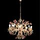 Large Vintage Italian Tole Flower Chandelier with 12 Lights
