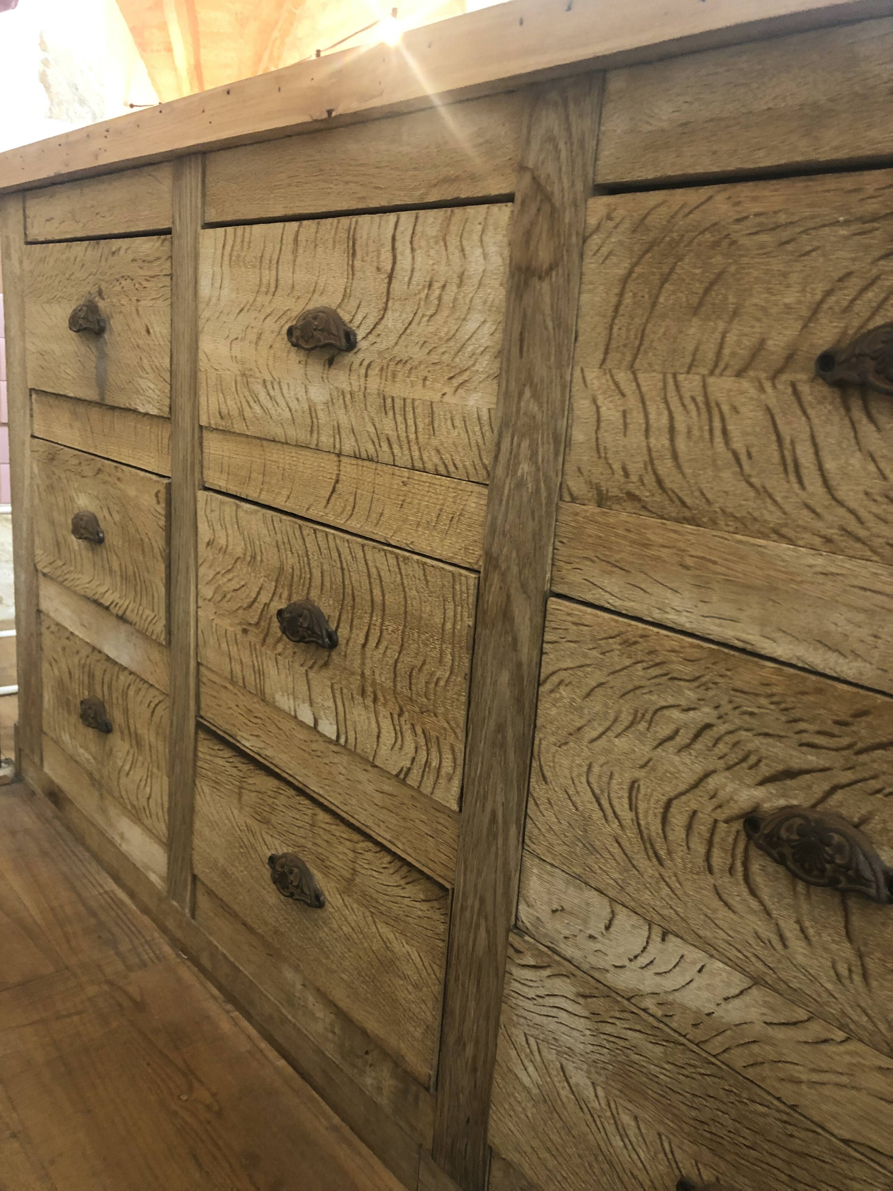 Solid oak drawer cabinet