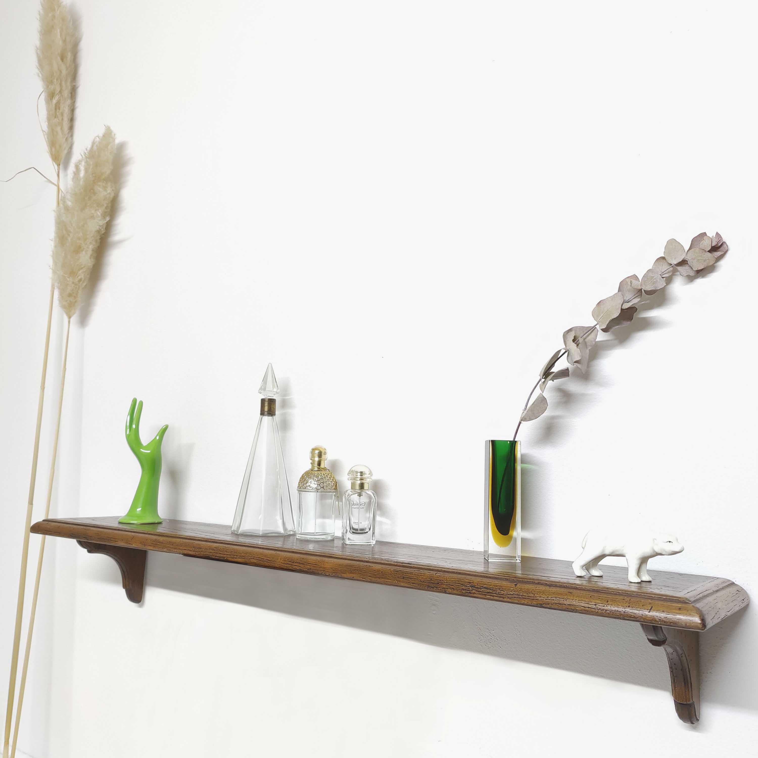 Vintage solid wood wall shelf