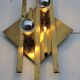 Pair of vintage geometric brass wall lamps