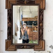 Miroir Tramp art 1900 folk art France