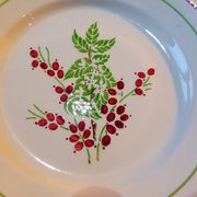 Set de 6 assiettes plates vintage en porcelaine
