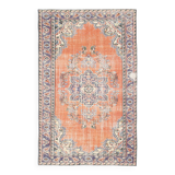 6x9 Turkish Classic Pattern Orange Green Vintage Rug, 174x279Cm
